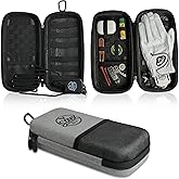 Steez Golf Accessory Case - Golf Bag Organizer. Airtight, Water-Resistant, Protective Hard Case for Phone, Tees, Ball Markers, Repair Tools, and Golf Essentials. Removable Golf Glove Hanger/Dryer
