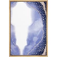 SIGNWIN Framed Canvas Print Wall Art Dark Purple, Black and Gold Layers Abstract Patterns Watercolor Modern Art Decorative Elements Relax/Calm Cool for Living Room, Bedroom, Office - 16