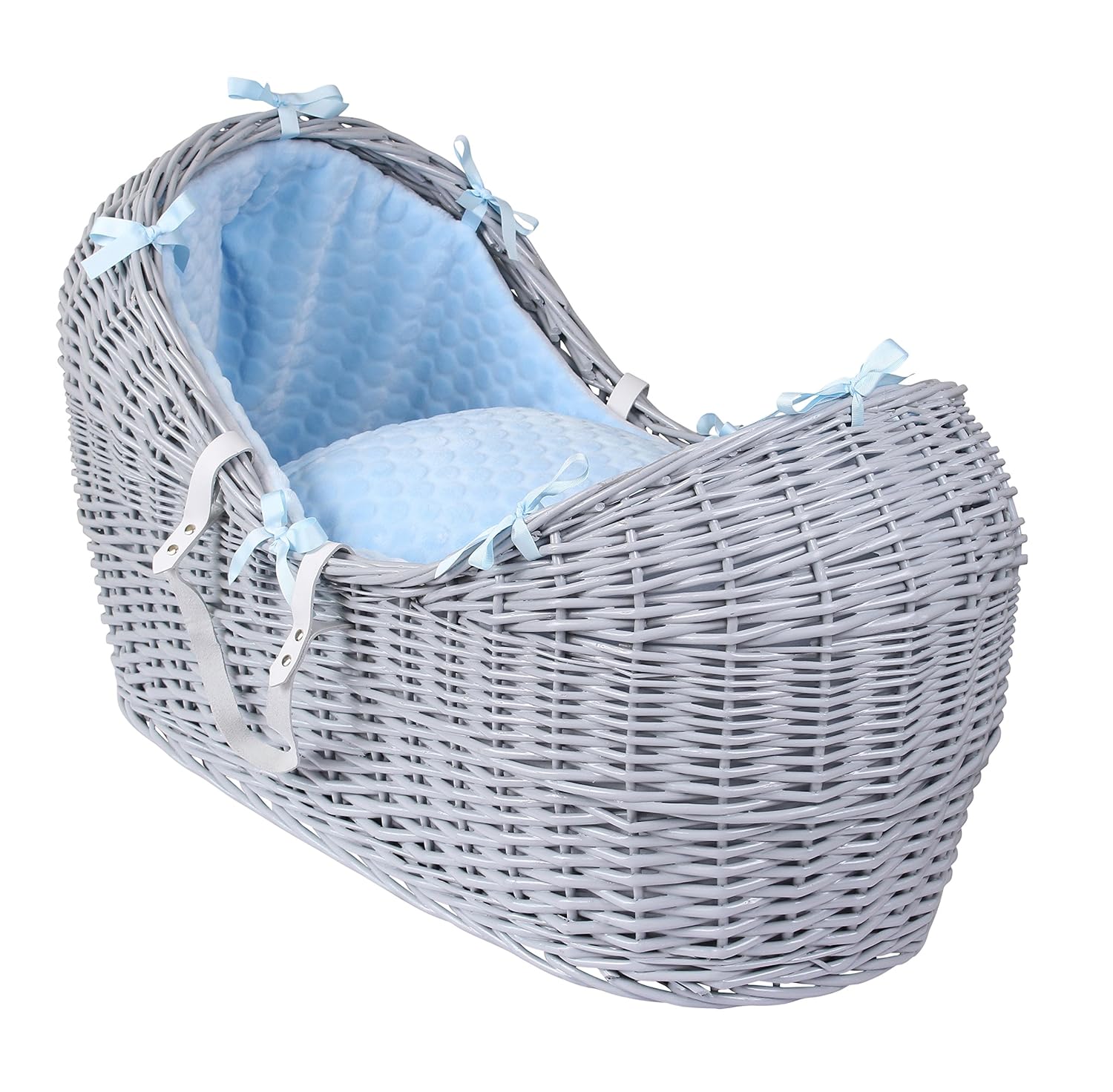 moses basket pink with stand