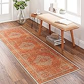 Livabliss Amelie Vintage Medallion Washable Area Rug,2'7" x 7'10",Orange