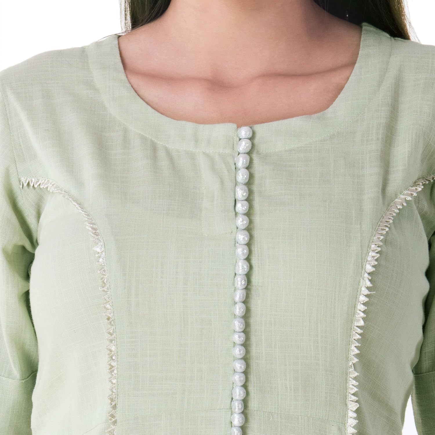 khushal women's cotton kurta with palazzo (kk65-green_xl)