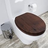 Croydex Molvena Wooden Toilet Seat Walnut Effect - Adjustable Flexi-Fix Hinges view 7