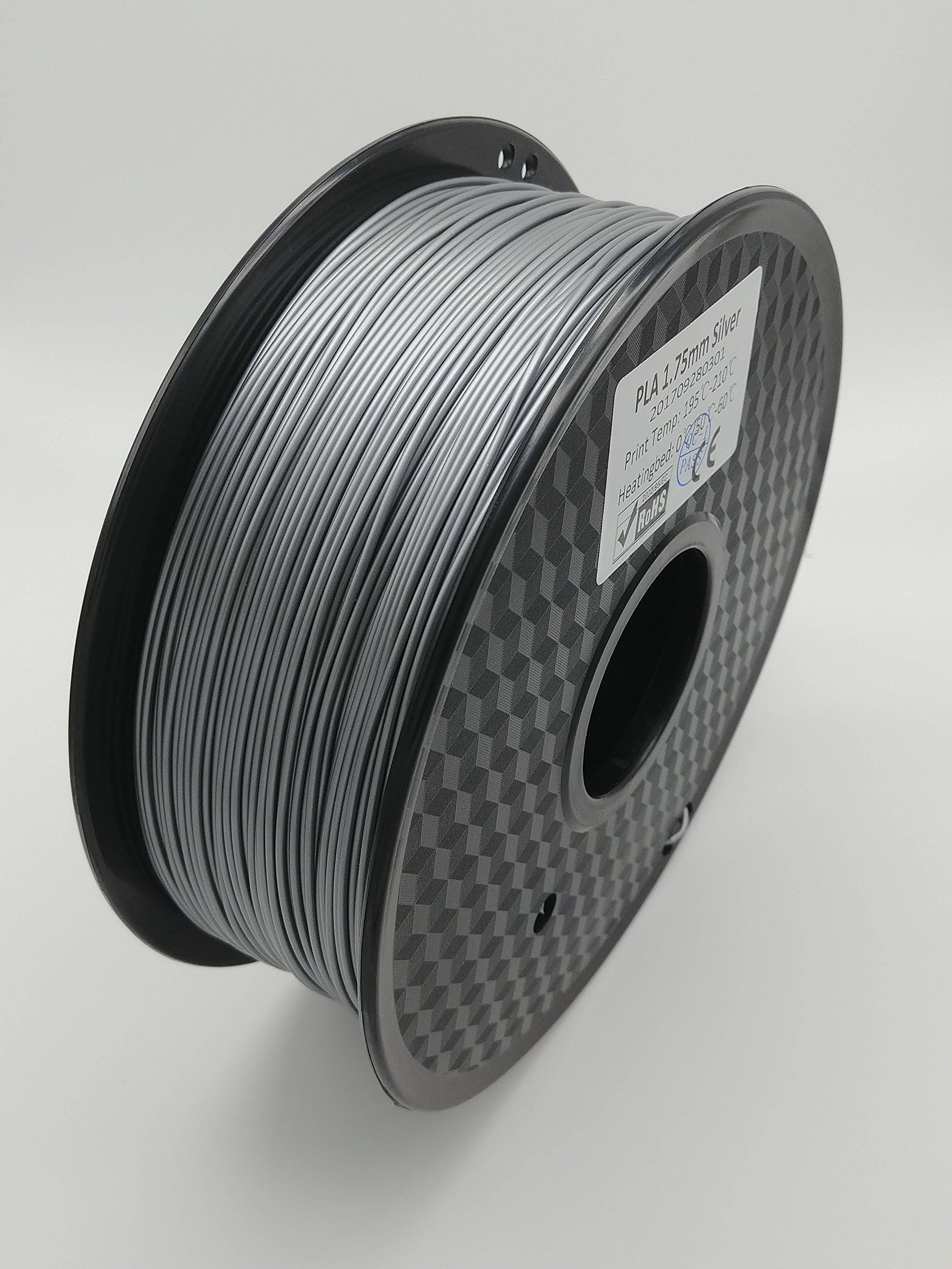 Infinity 3D PLA-1KG-1.75mm-Silver 3D Printing Filament +/- 0.03 Accuracy, Silver