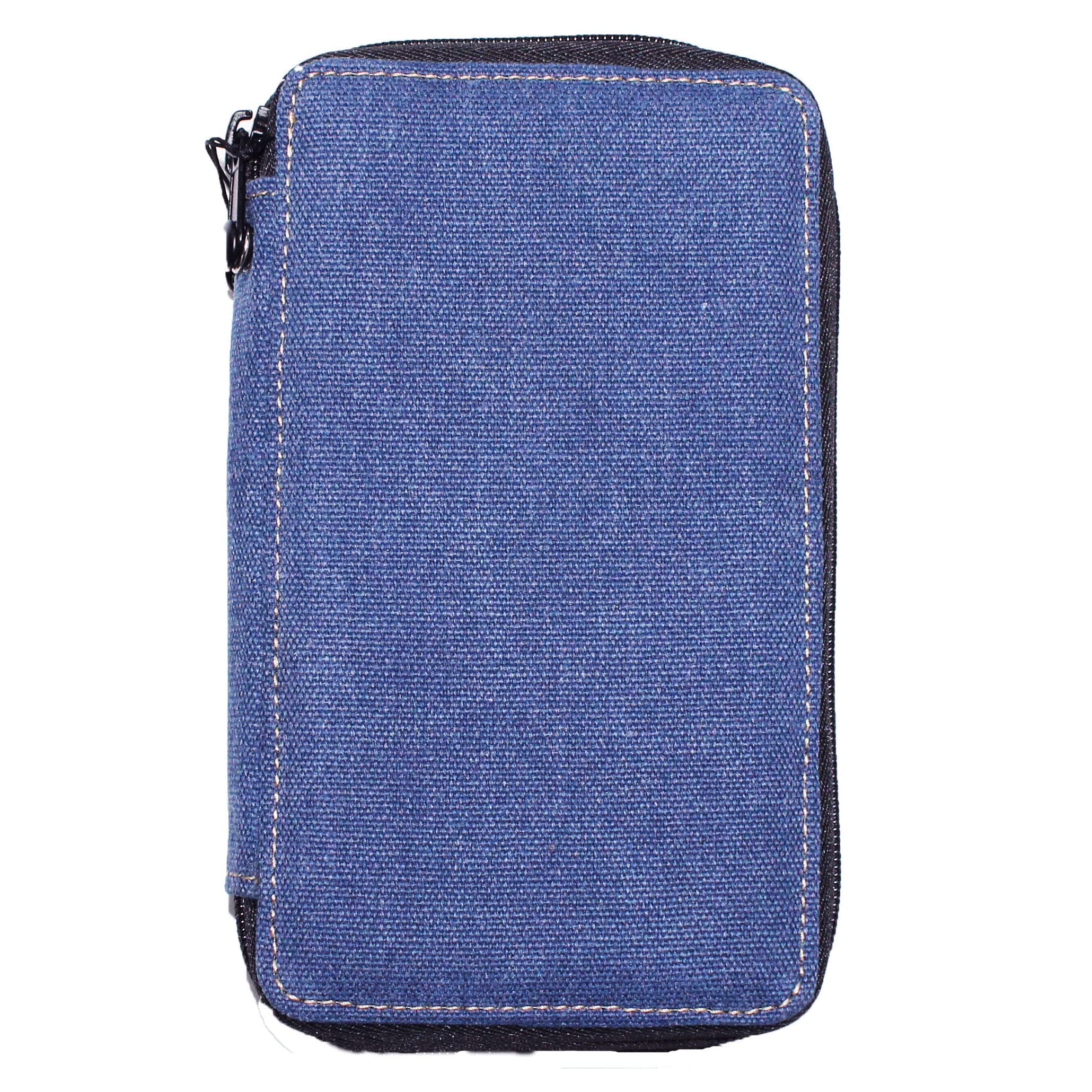Speedball Canvas Pencil And Accessory Case, 48 Pencil Capacity, Denim, Organiser Pen, Marker, Pencil Case, For Home, School, Art Studio, Travel Art, Stationery Set Essential, Boys, Girls