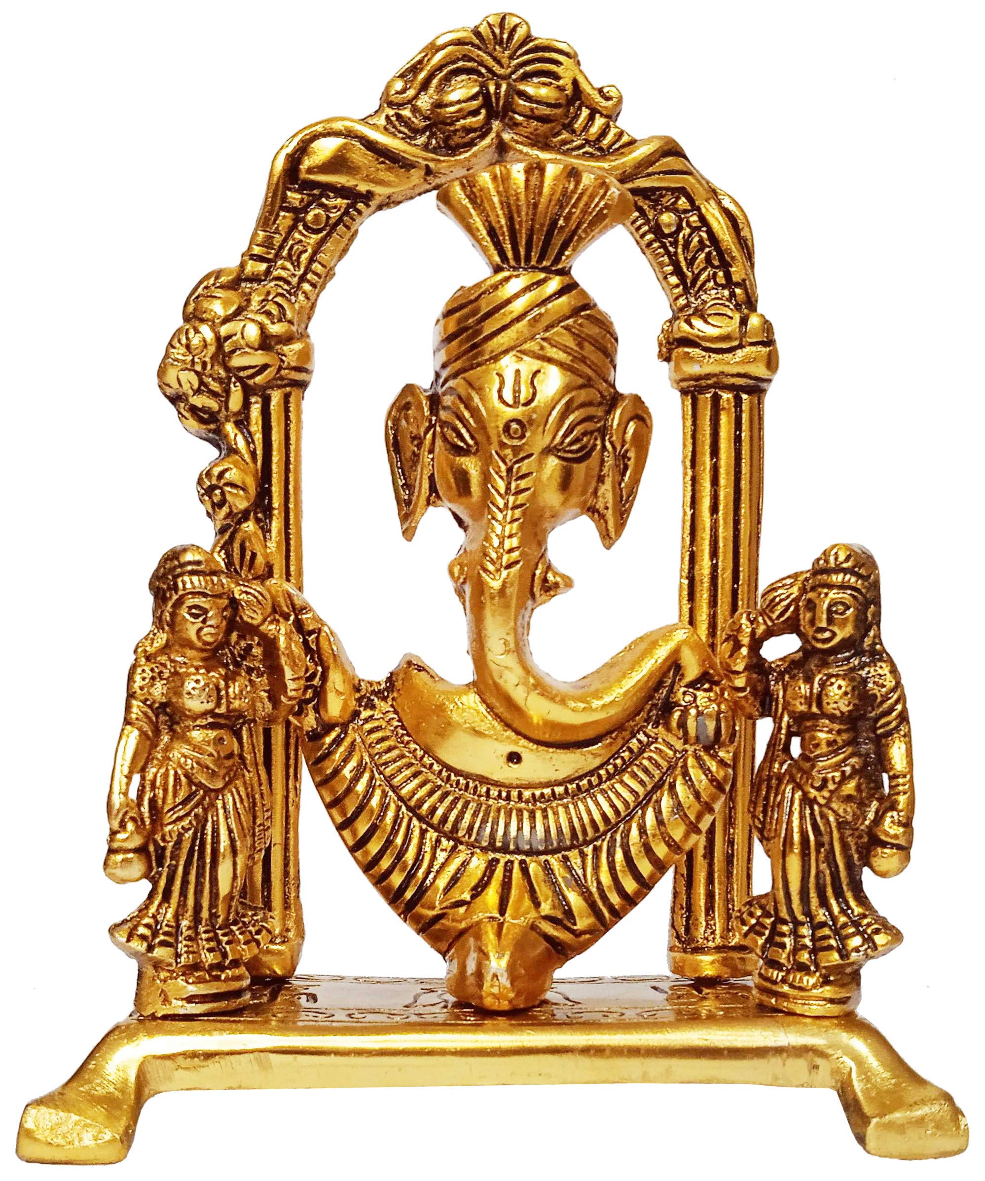 Purpledip Metal Statue Ganesha with Riddhi Siddhi (12269)