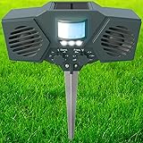 Ultrasonic Outdoor Pest & Animal Repeller by LumaPest - UPGRADED VERSION - Solar Powered Motion Activated Sensor - Humane, Eco-Friendly - Effective Pest & Animal Management without Traps or Chemicals