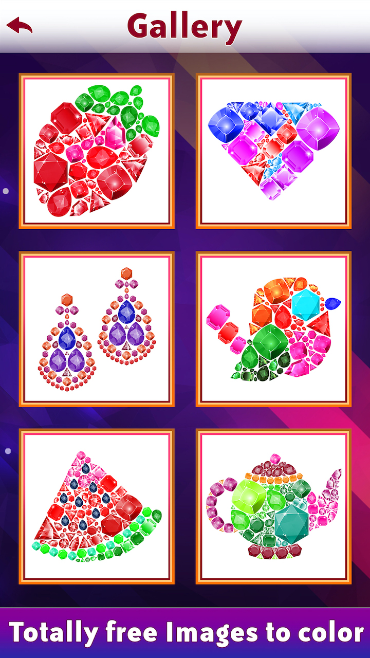 Gems Art Color by Number, Fashion Coloring Pages Apps