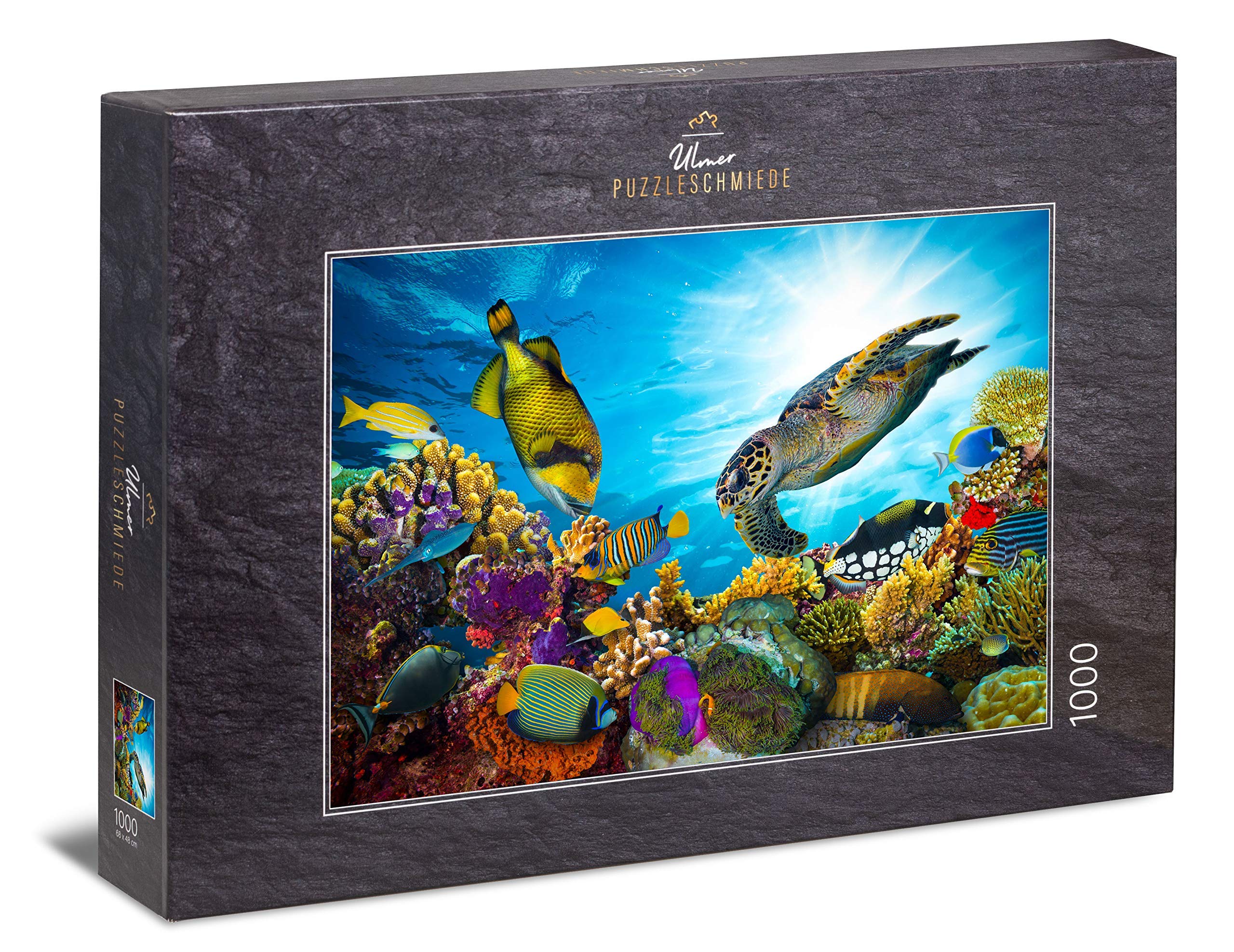 Ulmer Puzzleschmiede - Puzzle "Underwater": 1000 pieces jigsaw puzzle - underwater world with sea turtle, fish and corals