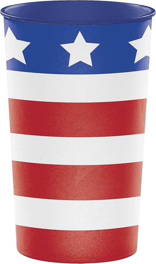 Patriotic Flag Plastic Cups, 8 ct Health & Personal Care
