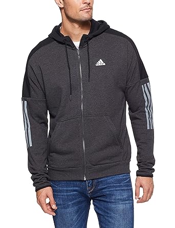 adidas Herren Sports Id Logo Full Zip French Terry Kapuzen-Sweatshirt