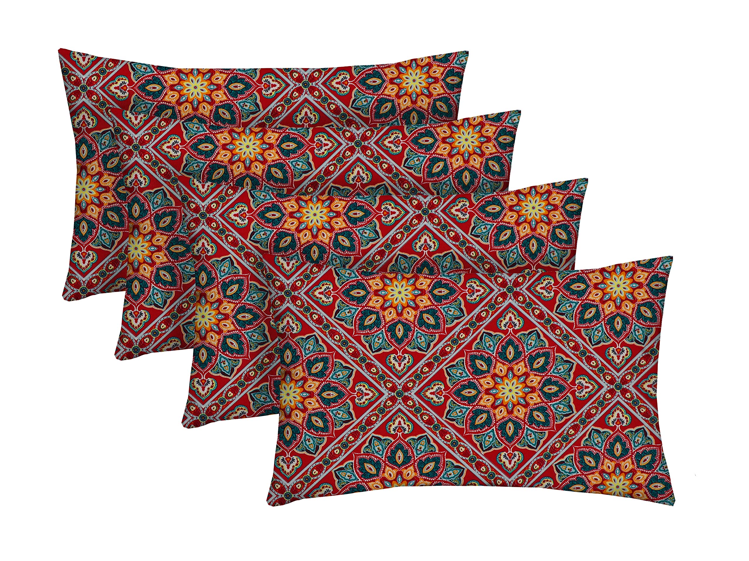 RSH DECOR: Lumbar Throw Pillows Set of 4 | 20” x 12" | All-Weather Spun Fabric | Water and Fade-Resistant | Outdoor Support Pillows for Patio Furniture | Medlo Sonoma Image