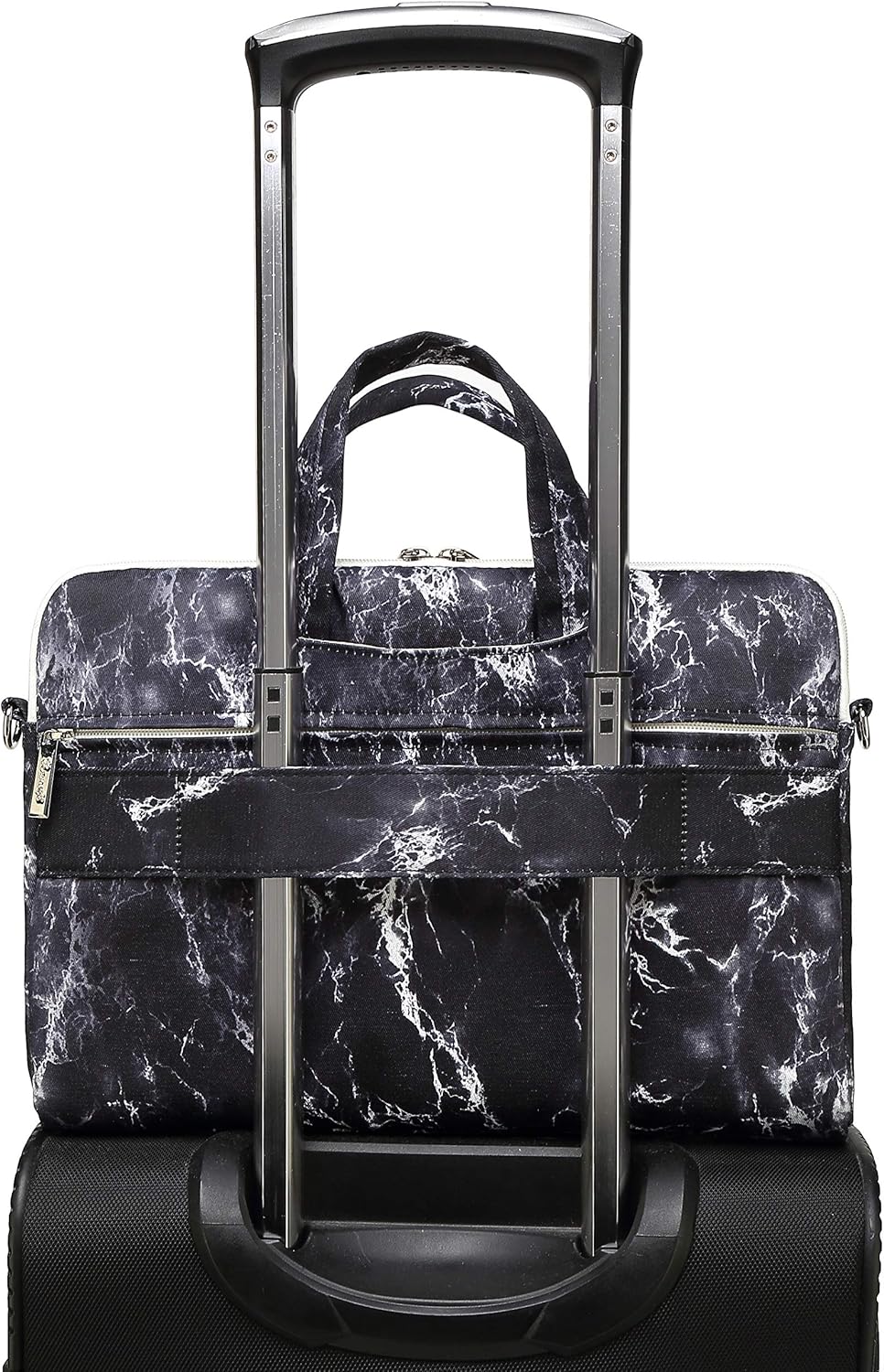 Canvaslife Black Marble Pattern 15 inch Waterproof Laptop Shoulder Messenger Bag Case with Rebound Bubble Protection for 14 inch-15.6 inch Laptop 15 Case Bag: Computers & Accessories
