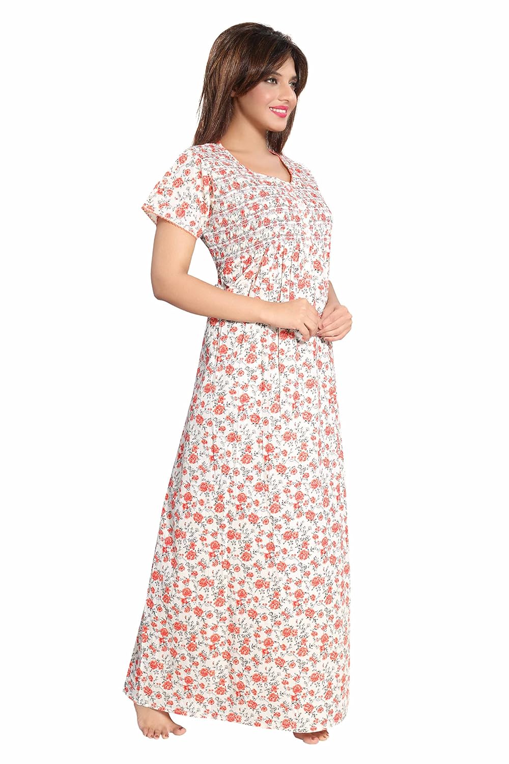 soulemo womens pure cotton nighty (front buttoned open) 727