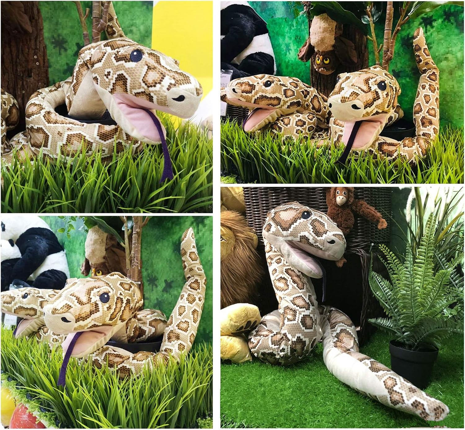 Tikwisdom 170CM High simulation Super long Brown python Soft Plush Toys - Image 4