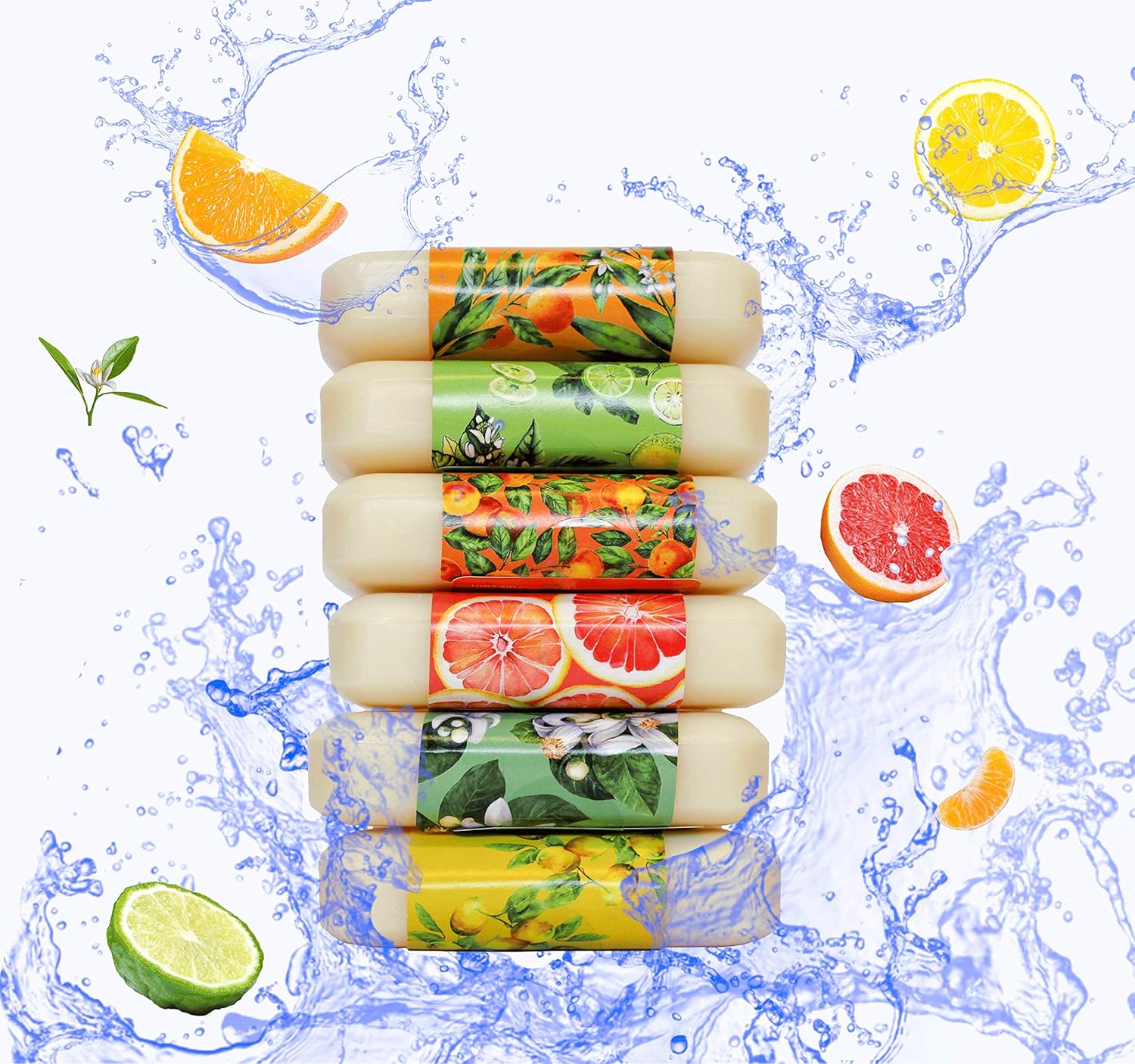 O Naturals 6 Pc Citrus Bar Soap Collection. Vegan Body & Hand Soap. Organic ingredients. Acne Face Cleanser Vitamin C Soap, Vitamin E Moisturizing Natural Soap Triple Milled Gift Set Women & Men 4oz : Beauty