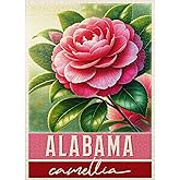 MyPuzzle State Flowers Series: Alabama, Camellia - Premium 1000 Piece Jigsaw Puzzle for Adults