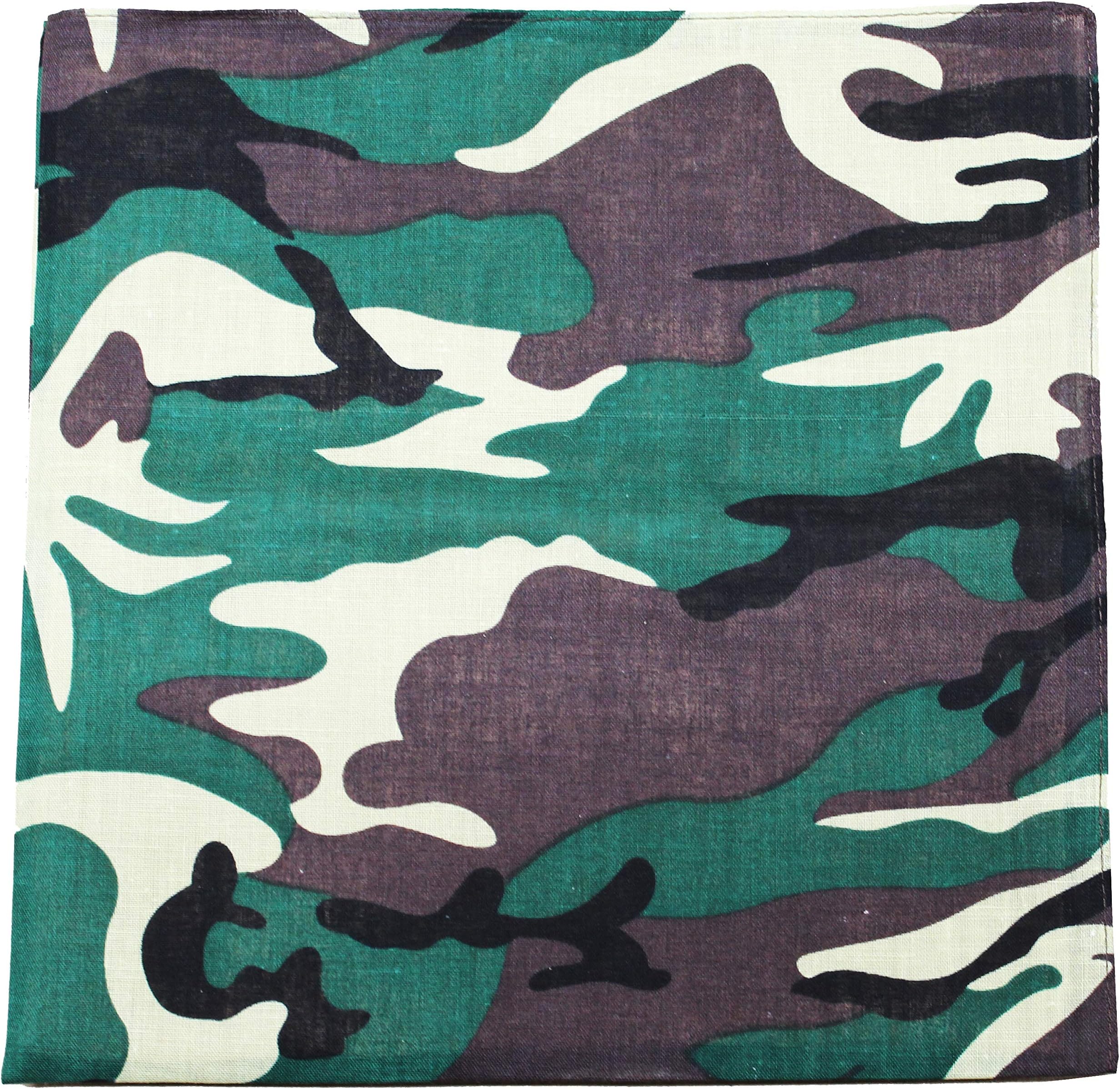 Daily Basic Camouflage Bandana Cotton - 22 inches - Bulk Wholesale Packs