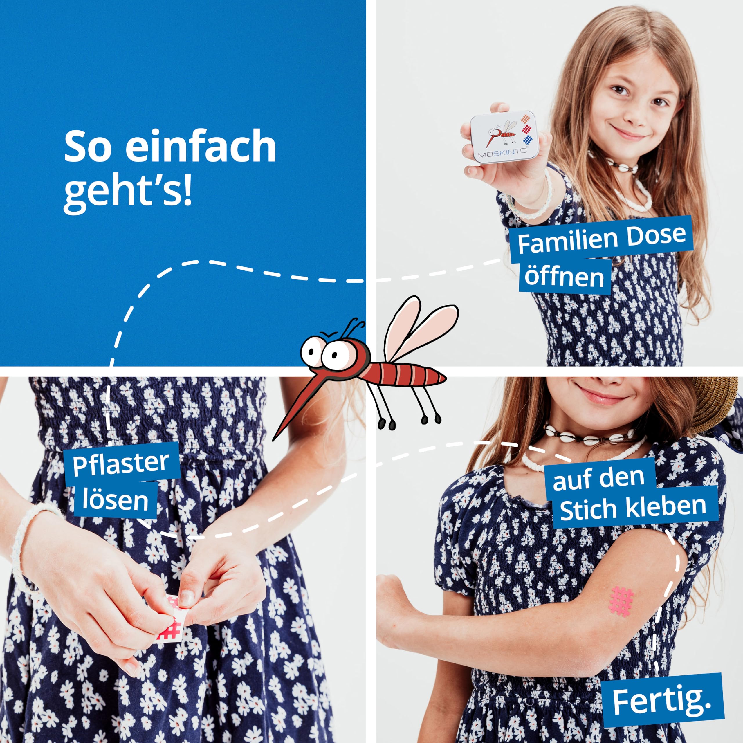 Moskinto Mückenpflaster für Kinder und Erwachsene - zur Anwendung bei Mückenstichen und Insektenstichen - lindert Juckreiz - in verschiedenen Farben - 42 Pflaster 5