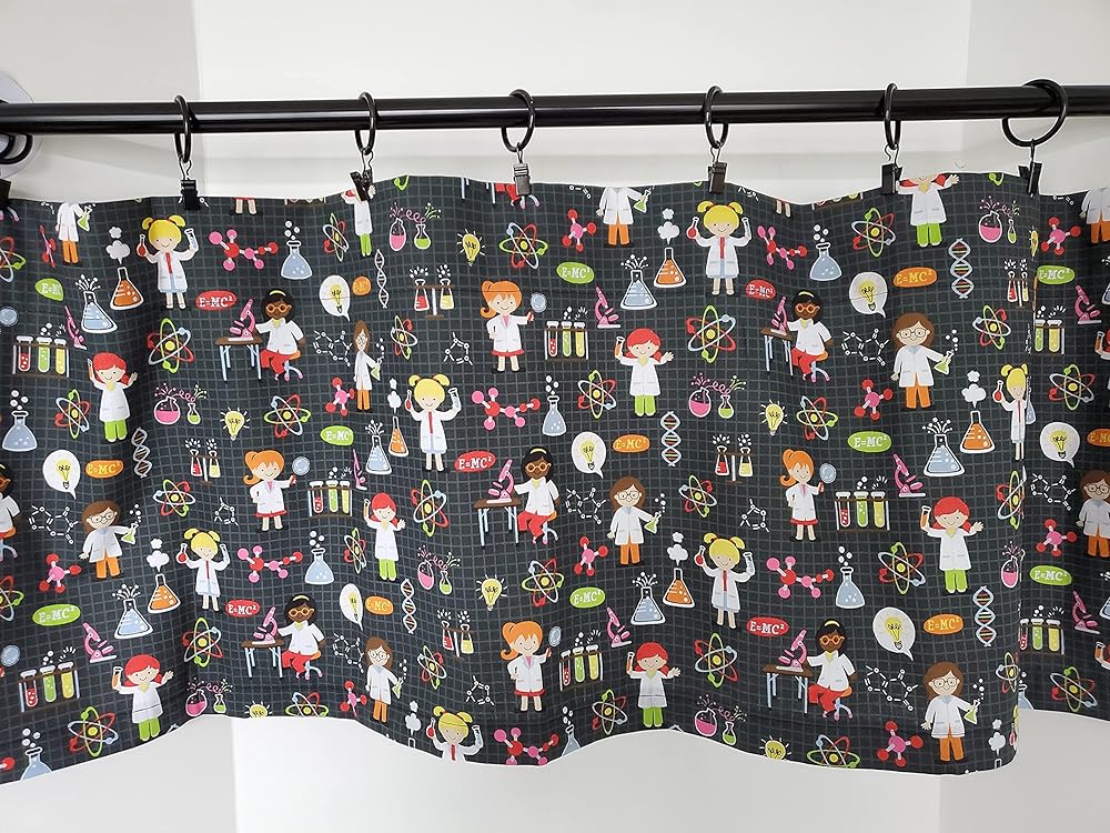 Valance Science Classroom School Theme Window Treatment