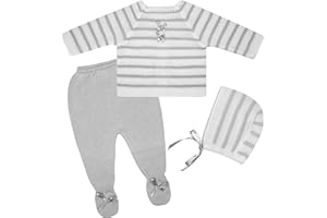 Escalett Layette Newborn Baby Knitted Clothes Set, Coming Home Infant Knit Outfit for Boys and Girls