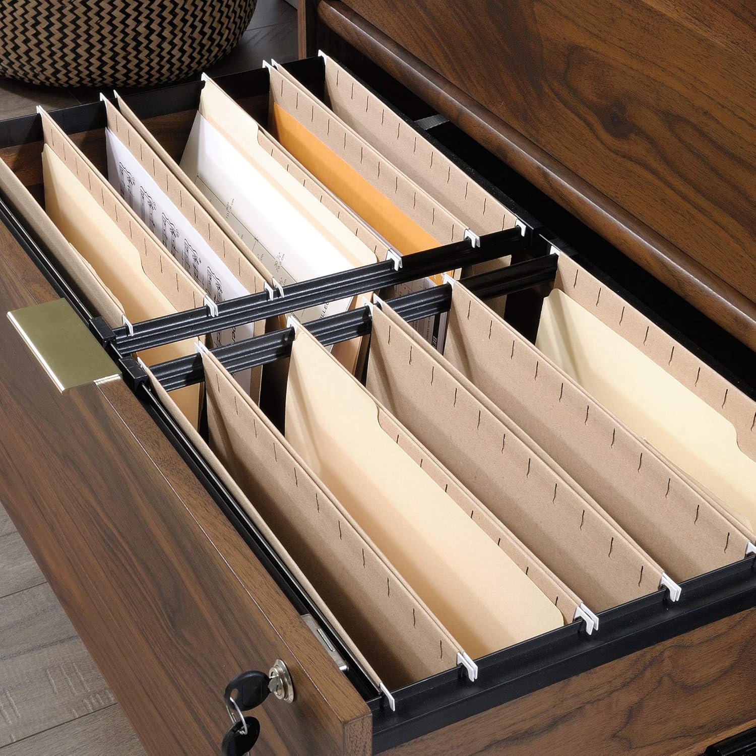 Sauder Clifford Place Lateral File, Grand Walnut finish: Furniture & Decor