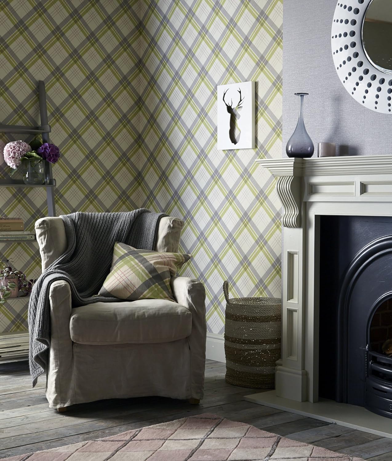 Arthouse 252702 Fairburn Wallpaper, Green/Pink, 53 cm x 10.05 m - Image 3