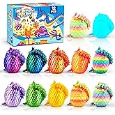 Cybermaker 12PCS 3D Printed Dragon Toys Eggs with Dragon Inside, Cool Stuff Christmas Fun Gifts, 3D Printing Toys for Kids, Fidget Toy for Adults Teens Boy Gifts Easter Basket Stuffers