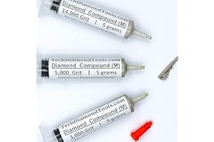 TechDiamondTools Kit of 3 Diamond Polishing Compound Polishing Paste USA Made 3000 5000 14000 Grit for Marble Glass Metal Rock Jewelry Resin Silver Gemstone with 25% of Diamond Powder