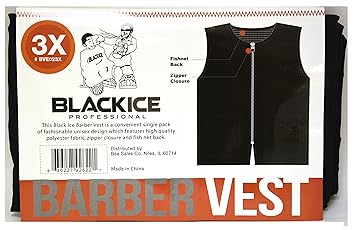 Buy Black Ice Barber Vest Size Black 3x Large Professional