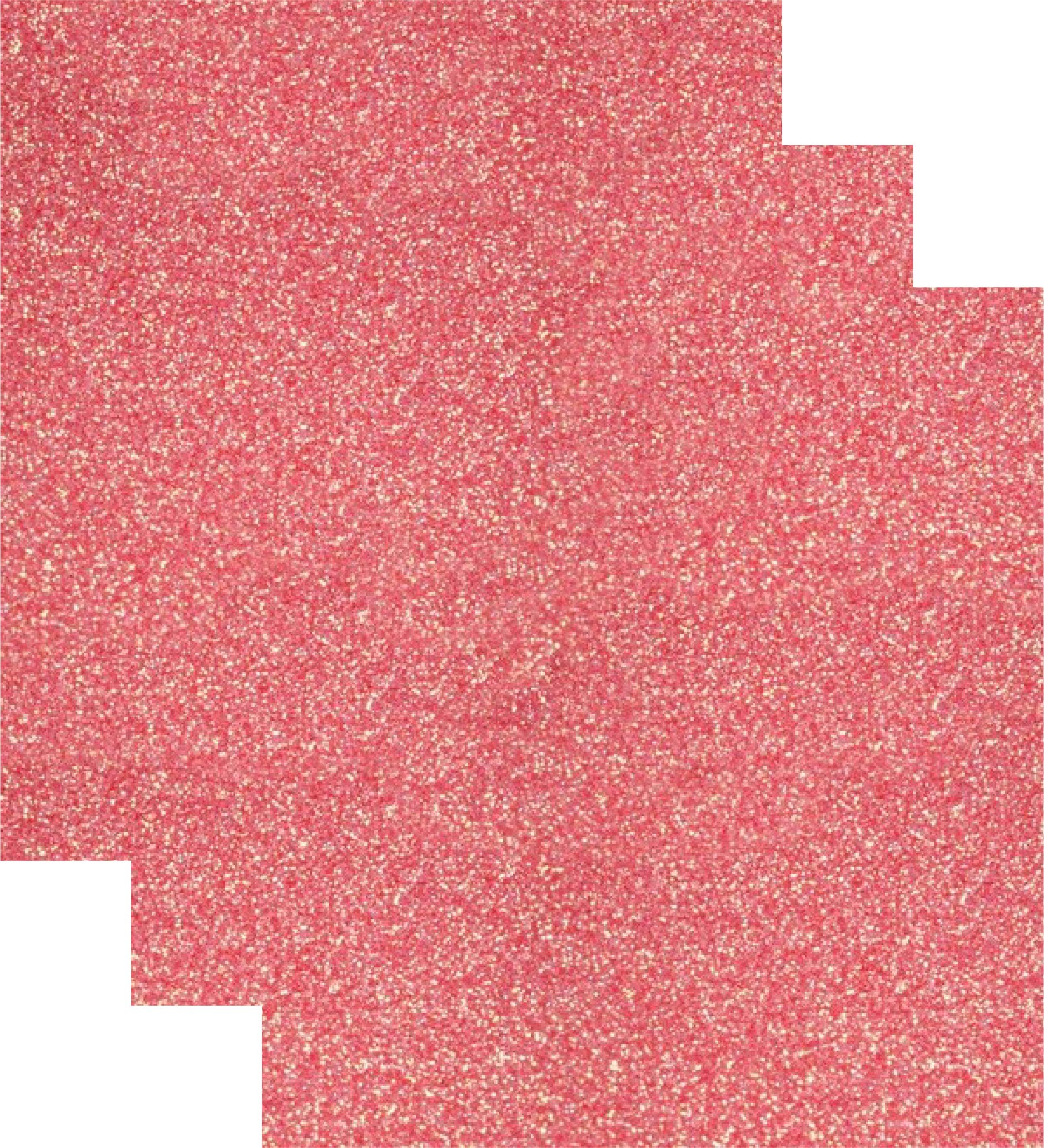 Siser Glitter Heat Transfer Vinyl HTV for T-Shirts 10 by 12 Inches (1 Foot) Sheets 3 Pack (Rainbow Coral)