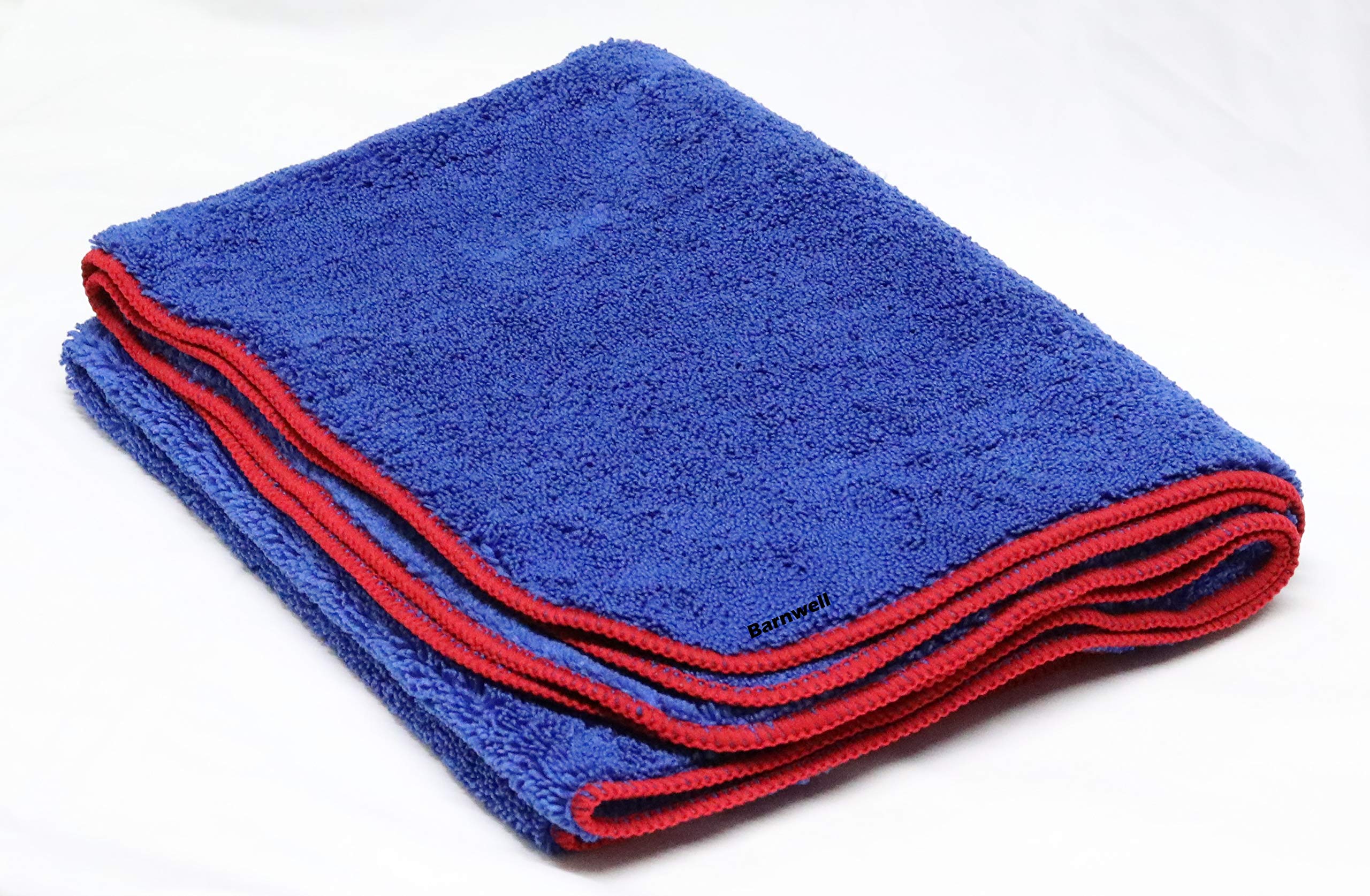 Barnwell Fluffy Blue Large Microfibre Drying Towel Cloth for Car Van Detailing 24" x 36"