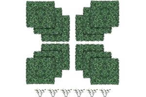 NANANARDOSO Grass Wall Panels, 10"x 10"(10pcs) Artificial Green Wall Panel Backdrop Greenery Wall, UV Protected Privacy Screen Faux Boxwood for Garden Yard, Indoor Outdoor Plant Wall Decor