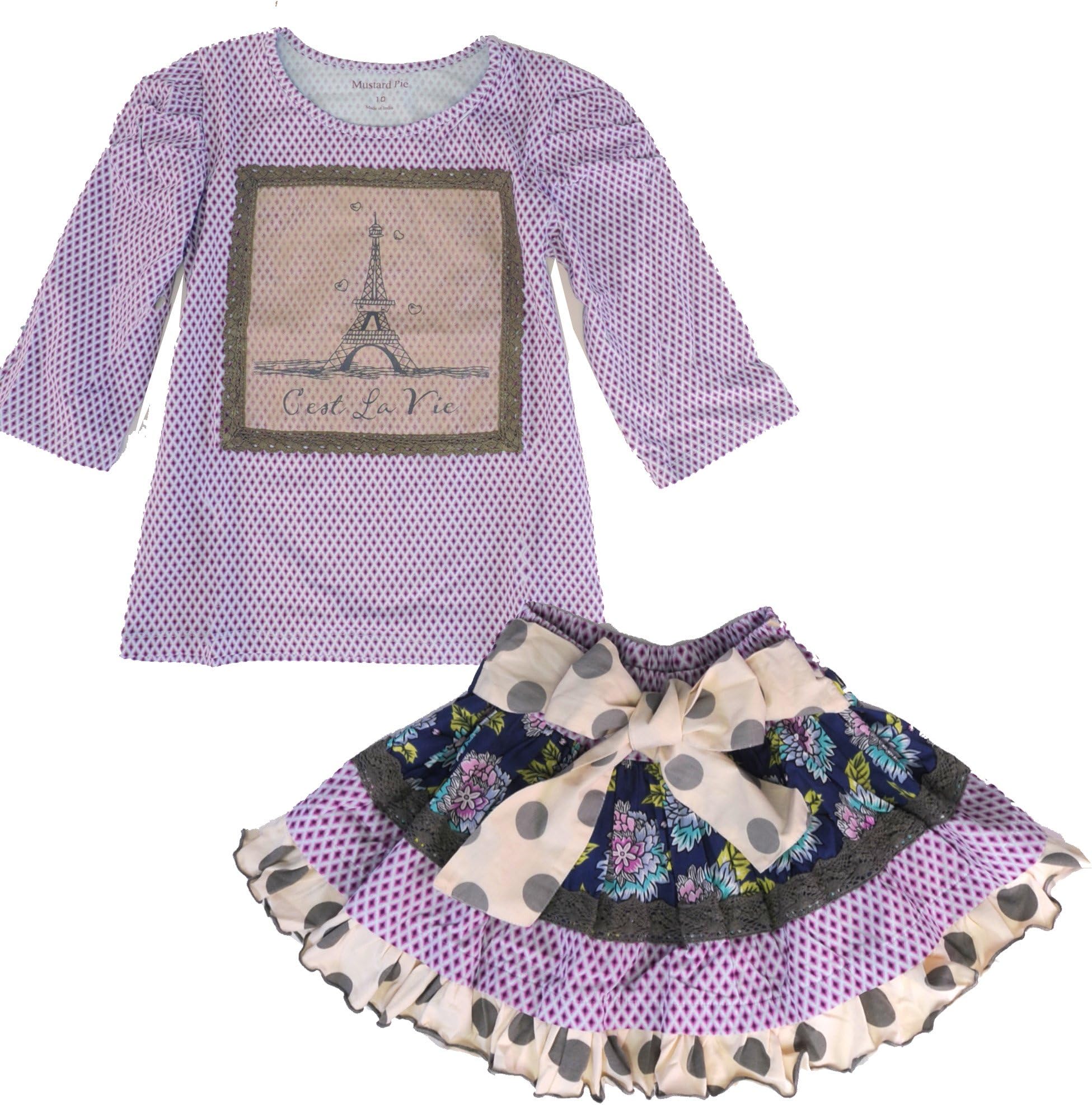 Mustard Pie Beautiful Emerald Dance Harper Eifel Tower Top and Rosalyn Skirt - Size 10