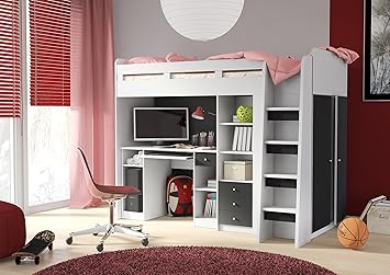 Kids Childs Combo Single Bed Desk Wardrobe Shelf Drawers Unit