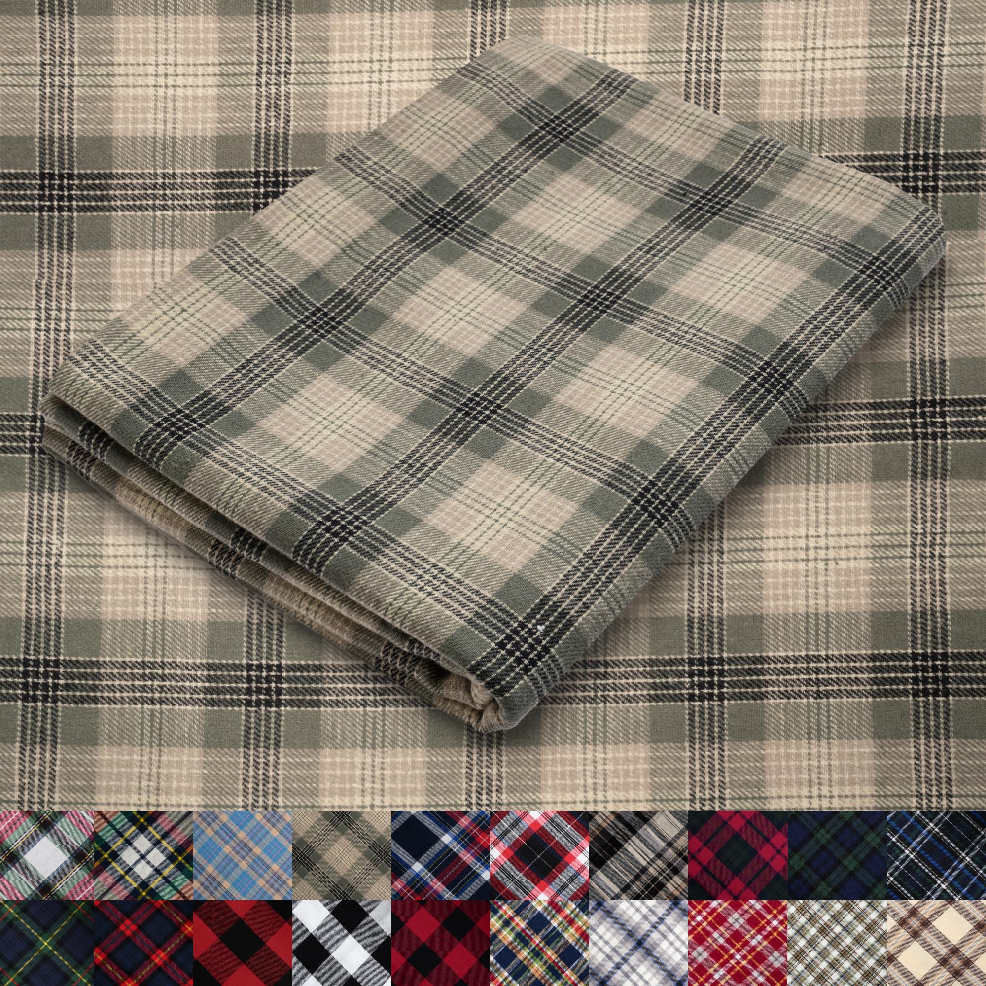 Pico Textiles 20 Yards Bolt Tan and Olive Tartan