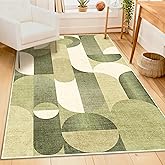 Castage Green Rug 3x5 Washable Area Rugs for Bedroom Living Room Kitchen Entryway Bedside,Modern Geometric Non Slip Small Carpet