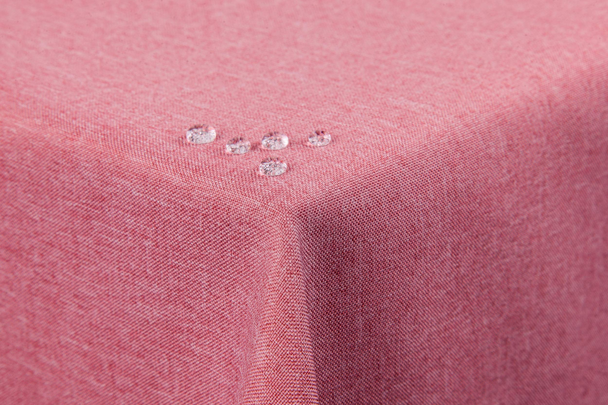 First-Tex Tablecloth Linen Look Lotus Effect Washable with Straight Hem Edge 160 x 220 Square Pink