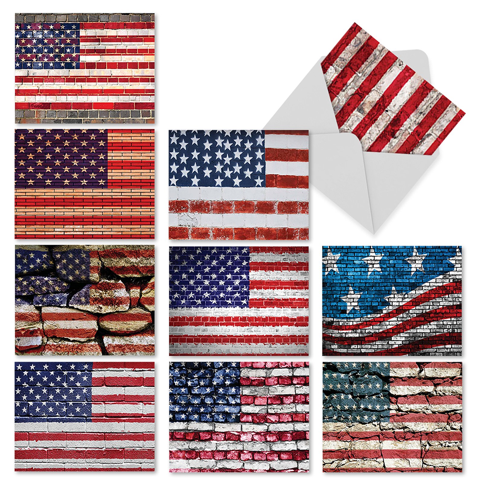 Amazon.com: 72 Note Cards - Patriotic Scenery - 6 Designs - Blank Cards ...