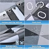 Miorkly Shower Curtain Waterproof 180x180 Triangle Pattern with 12 Hooks view 3