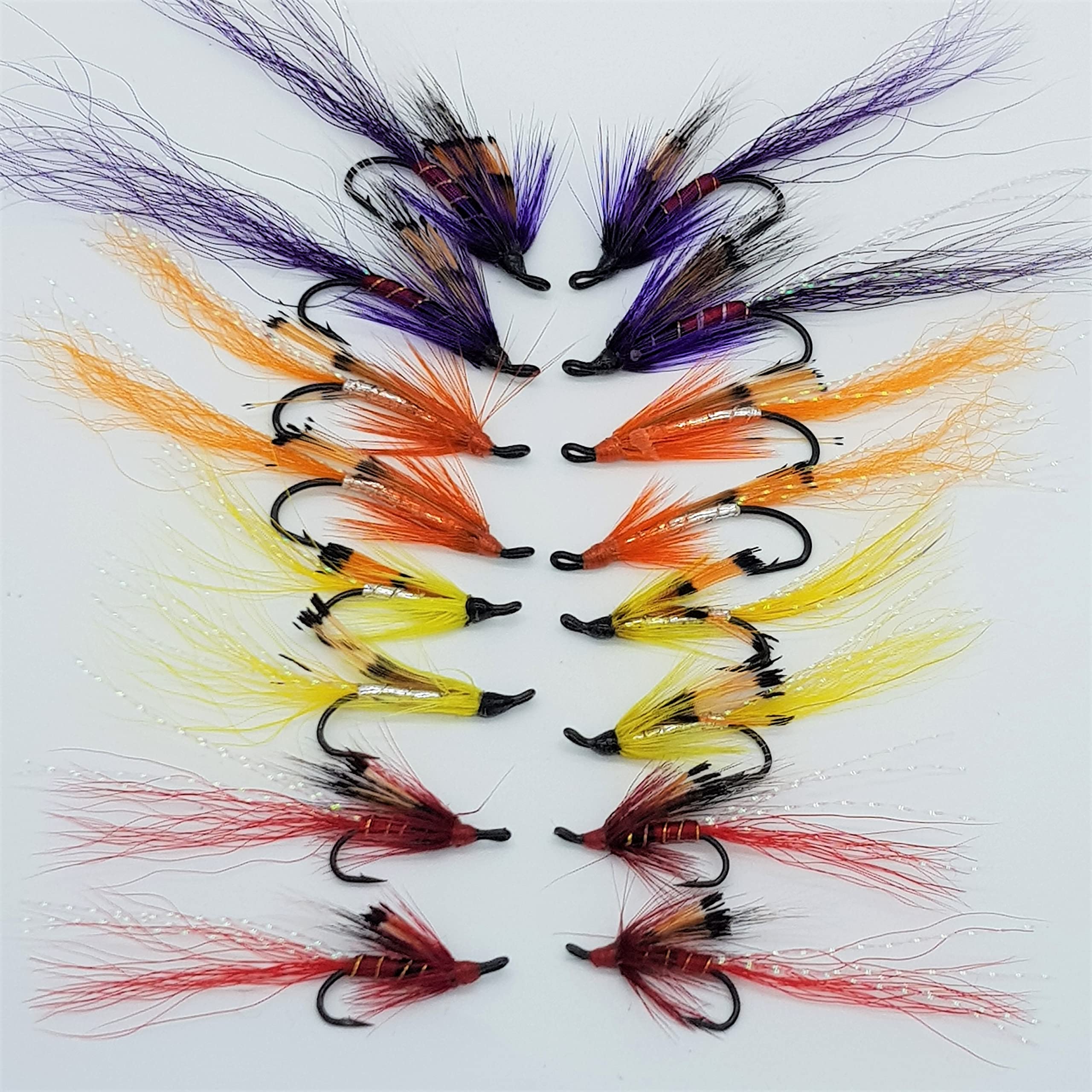 BestCity Salmon Ally's Mixed Single Flies Set size 8-12 pack of 16