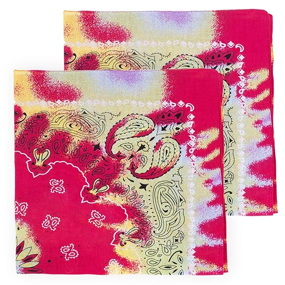 Buy Tie Dye Paisley Bandanna 2 Pack Tie Dye Paisley Bandana In Rainbow Colors By Coveryourhair At Amazon In