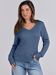 ANRABESS Womens Long Sleeve Cable Knit Sweater 2025