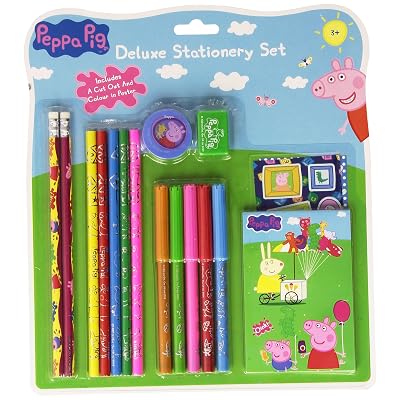 Camide Peppa Pig Deluxe 17 Piece Stationery Set with Stickers