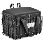 CDYWD Folding Bike Basket Front, Bicycle Handlebar Basket with Liner Bag | Detachable, Adjustable Installation Height, Great for Adult Bikes, Ebike, Mountain Bike, City Bike, Beach Cruiser
