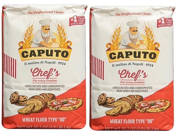ANTIMO CAPUTO CHEFS FLOUR 2.2 LB (PACK OF 2) – ITALIAN DOUBLE ZERO 00 – SOFT WHEAT FOR PIZZA DOUGH, BREAD, & PASTA