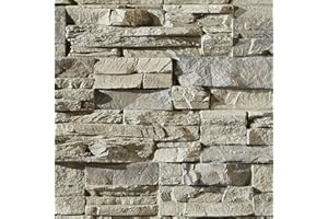 AZ Faux High-Density Polyurethane Faux Stone Wall Covering Panels for Interior and Exterior Decor | Stacked Stone Siding Panel | Sedona | 8" L x 8" H | Sample Size | Slate Gray