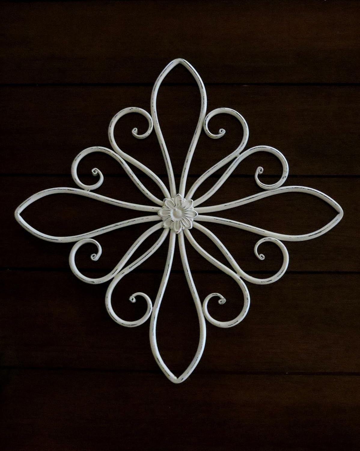 outdoor metal wall art on Home Decor Metal Scrolled Wall Hanging Metal Wall Decor Creamy White Or Pick Color Shabby Chic Vintage Style Medallion Indoor Outdoor Metal Art Decorative Accessories