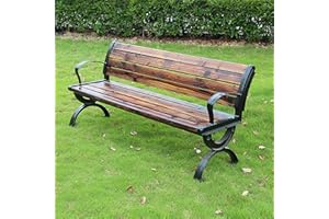 Outdoor Garden Bench, All Weather Outdoor Bench for 2-3 Persons, Fade/Rot Resistant Patio Bench for Park, Porch, Patio & Back