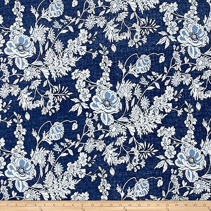 printed denim fabric by the yard