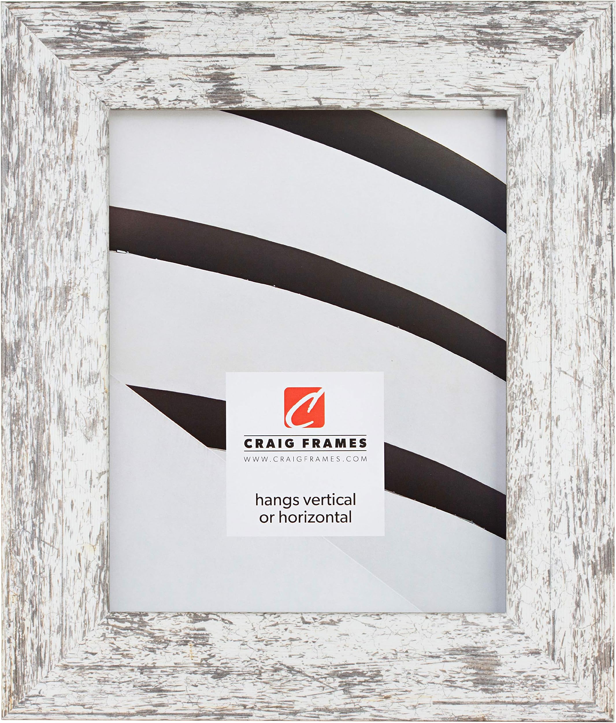 Craig Frames American Barn, Faux Barnwood Picture Frame, White, 20 x 30 Inch